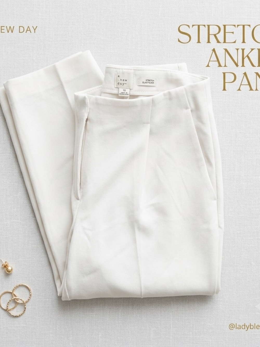 A New Day White Stretch Ankle Pants